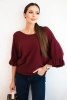 Damenpullover mit dekorativem Bündchen bordeaux