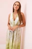 Women's viscose dress with embroidery olive