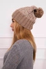 Cap with fleece Paryż K213 dark beige