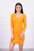 Sukienka dopasowana z dekoltem pomarańczowy neon