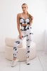 Fitness set top with adjustable straps + push up leggings white