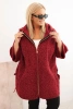Plus Size women's coat with a hood and zipper red