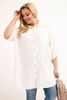 Plus Size women's viscose shirt with a longer back beige