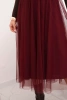 Damen Midi Tüllrock mit Viskosefutter rot bordowy