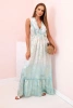 Damenkleid aus Viskose mit Stickerei Minze