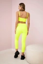 Striped top set with a blouse yellow neon