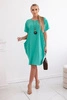 Dress with pockets and pendant dark mint