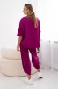 Baumwollset Bluse + Hose dunkelviolett