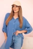 Bavlněná mušelínová košile oversize tmavě džínová