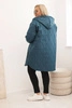 Damenjacke Plus Size gesteppte mit Kapuze und dem Schriftzug HOPE türkis