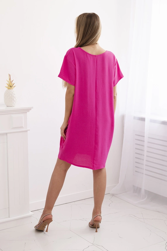 Dress with pockets and pendant pink