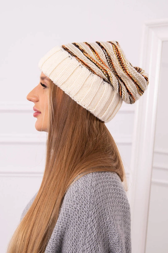 Women's cap Feba K330 ecru+beige