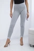 Cotton pants with cubic zirconia on the back pockets grey