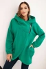 Women's insulated hoodie with an asymmetrical zipper green