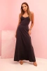 Women's strappy dress with flared hem graphite