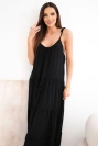 Women's viscose dress with tie straps black