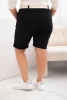 Dámské bavlněné šortky Plus Size s páskem černý