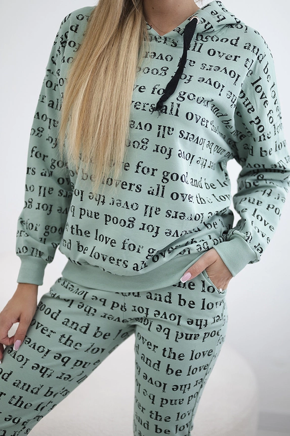 Set with print dark mint