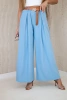 Wide-leg belted trousers blue