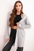 Women's cotton hoodie with an elongated front gray melange