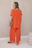 Set mit Halskette blusen + hose Dunkelorange