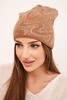 Women's winter wool hat with double rolled-up cuff K426 orange