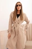 Damenmantel tailliert mit Kragen beige