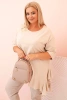 Women's Plus Size blouse with cotton, featuring a pocket and rolled sleeves kiwi