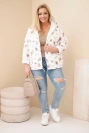 Women's spring plus-size jacket with small floral print fango
