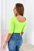Bluse Rundhalsausschnitt grün neon