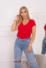 V-neck blouse red