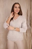 Sweater with V neckline beige