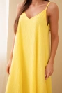 Musselinkleid mit Trägern gelb