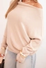 Damenpullover asymmetrisch aus Viskose Batwing beige