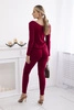 Jumpsuit aus taillierter Viskose weinrot