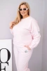 Damen Komplett Plus Size aus Baumwolle mit lockerer Bluse und weit geschnittenen Hosen bonbonrosa