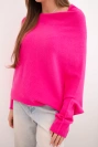 Women's asymmetric batwing sweater viscose fuchsia