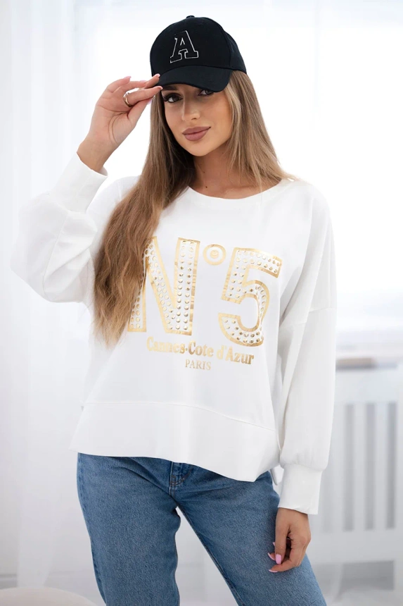 Bluza z nadrukiem masełko ecru