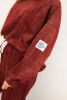 Women's oversized tracksuit set made of viscose with a washed effect burgundy