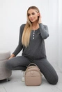 Set with a neckline with press studs graphite