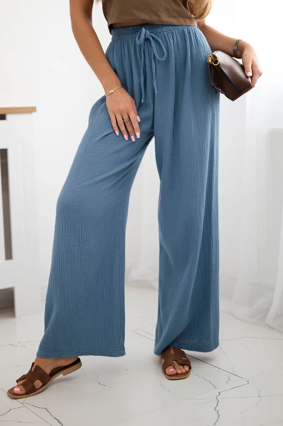 Muslin pants with a wide leg Denim