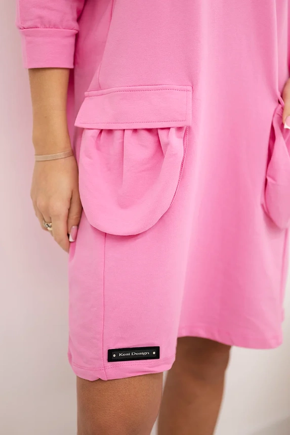 Kleid mit Kapuze in Hellrosa