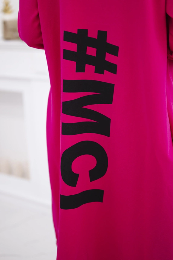 Kardigán s potlačou oversize fuchsie