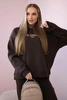 Isoliertes Baumwoll-Set, Sweatshirt mit bestickter + Hose braun