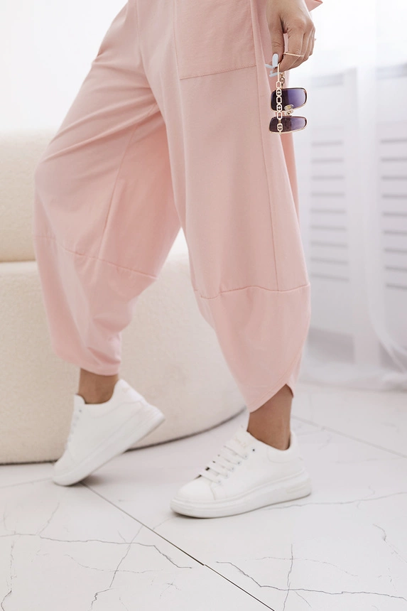 Cotton set blouse + trousers peach