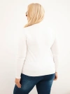 Dámský svetr Plus Size z viskózy s rolákem ecru