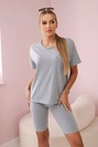 Komplet top+legginsy szary