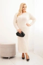 Damen Plus Size Strickkleid mit Mohair beige