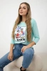 Blouse with graphics 3D Watch mint