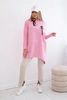 Oversize sweatshirt with asymmetrical sides light pink